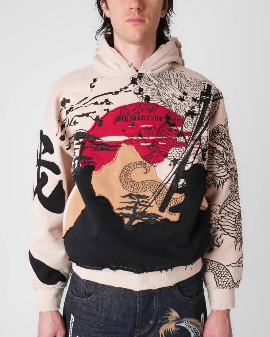 Rising Sun Hoodie in Bone