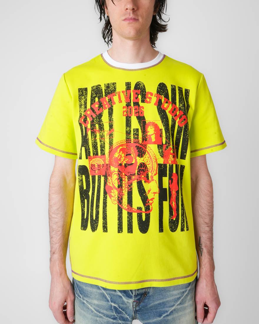 Art Is Sin Overlock T-Shirt in Neon
